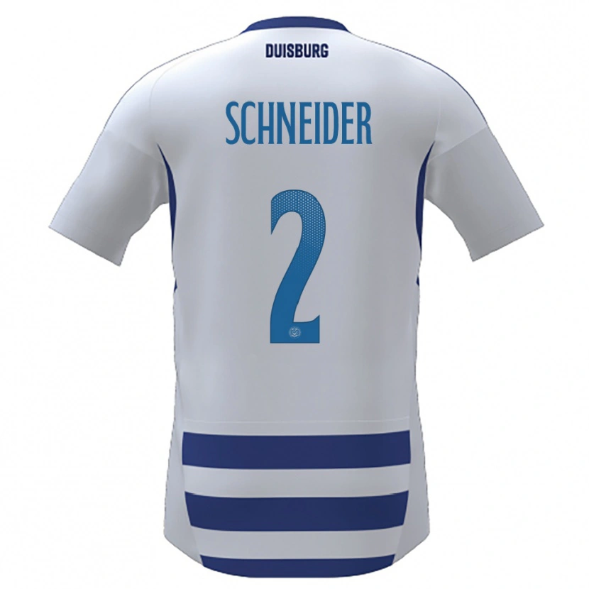 Danxen Criança Camisola Jason Schneider #2 Branco Azul Principal 2025/26 Camisa Brasil