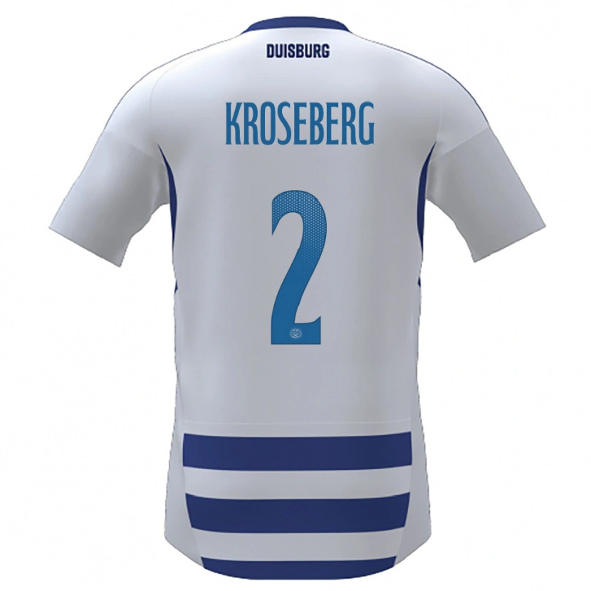 Danxen Criança Camisola Jana Kroseberg #2 Branco Azul Principal 2025/26 Camisa Brasil