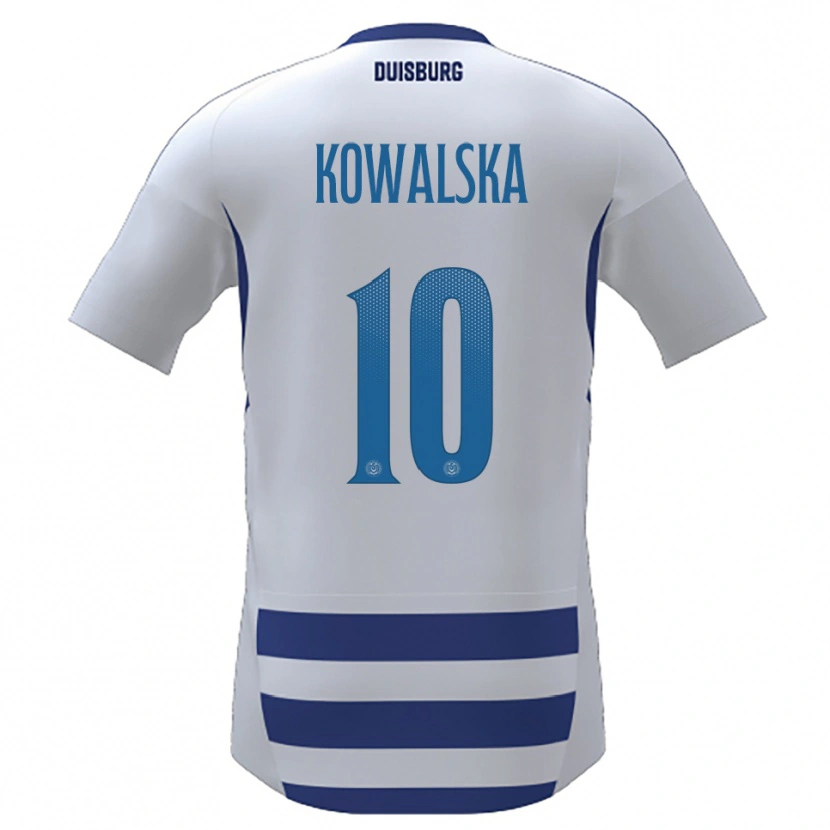 Danxen Criança Camisola Darren Kowalska #10 Branco Azul Principal 2025/26 Camisa Brasil