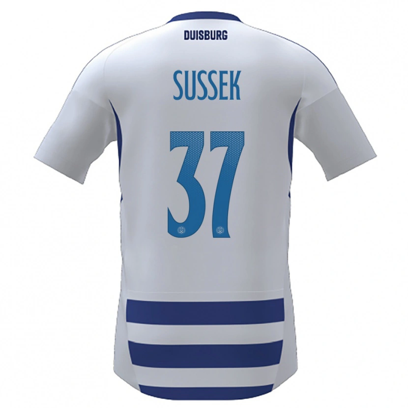 Danxen Criança Camisola Patrick Sussek #37 Branco Azul Principal 2025/26 Camisa Brasil