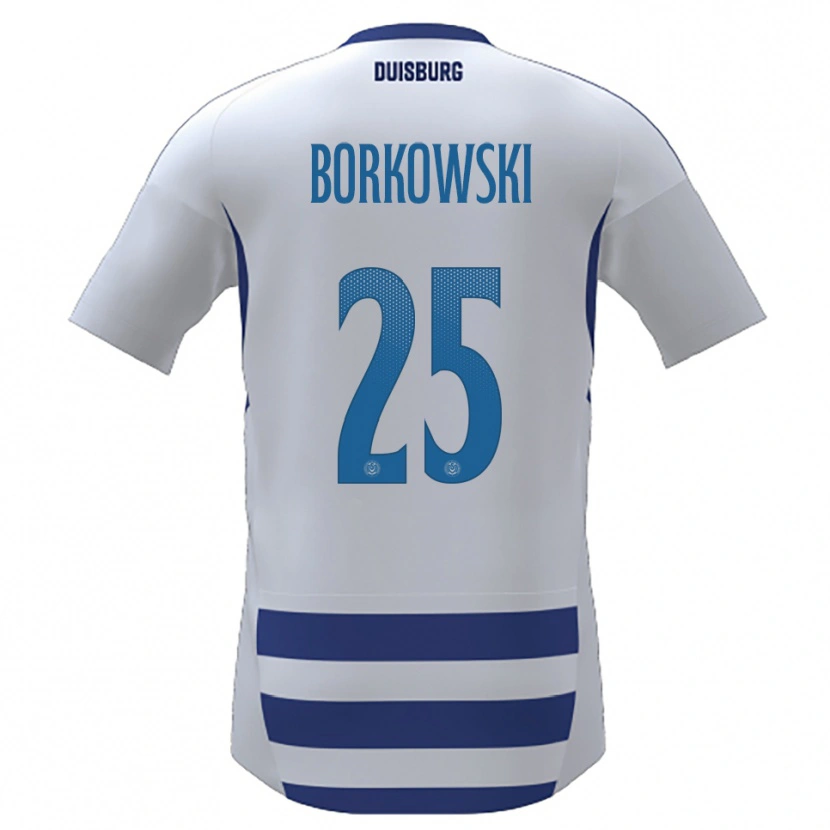 Danxen Criança Camisola Dennis Borkowski #25 Branco Azul Principal 2025/26 Camisa Brasil