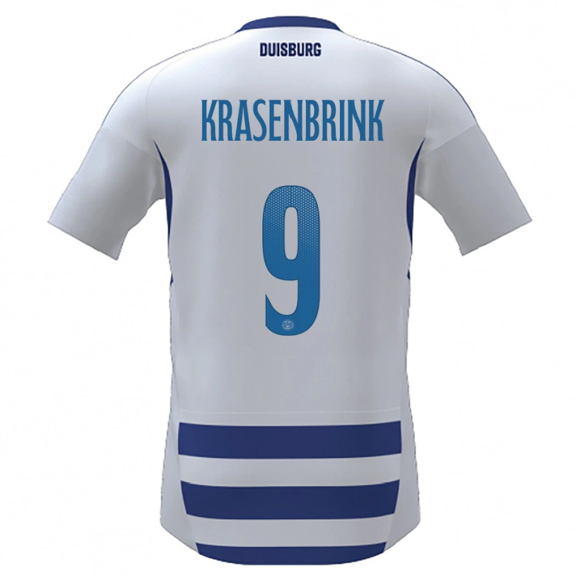 Danxen Criança Camisola Hannes Krasenbrink #9 Branco Azul Principal 2025/26 Camisa Brasil