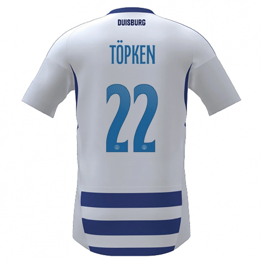 Danxen Criança Camisola Thilo Töpken #22 Branco Azul Principal 2025/26 Camisa Brasil
