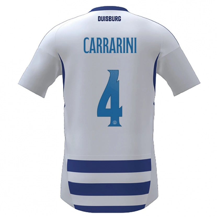 Danxen Criança Camisola Ellie Carrarini #4 Branco Azul Principal 2025/26 Camisa Brasil