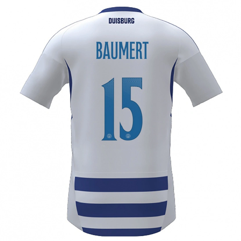 Danxen Criança Camisola Moritz Baumert #15 Branco Azul Principal 2025/26 Camisa Brasil
