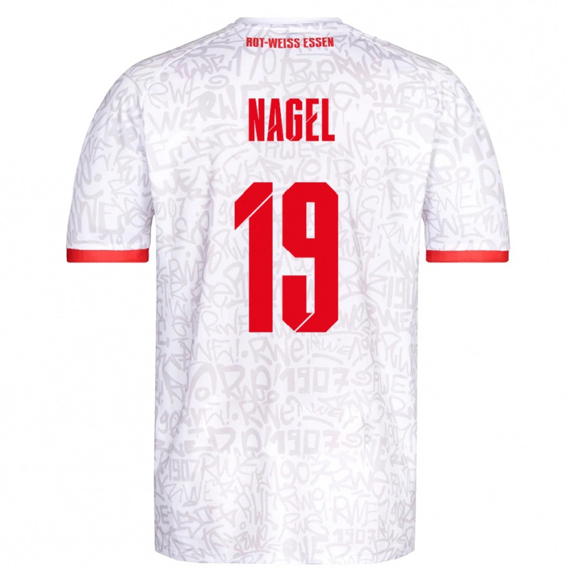 Danxen Criança Camisola Kjell-Luan Nagel #19 Branco Vermelho Principal 2025/26 Camisa Brasil