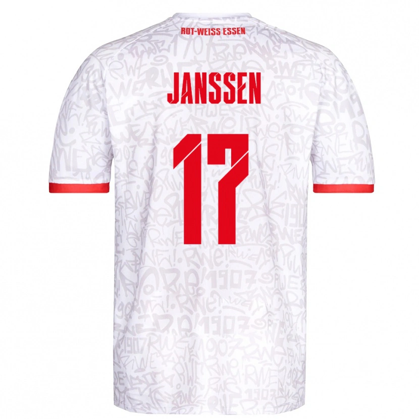 Danxen Criança Camisola Lenn Janssen #17 Branco Vermelho Principal 2025/26 Camisa Brasil