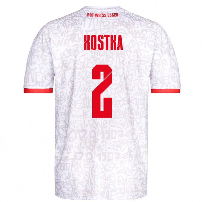 Danxen Criança Camisola Michael Kostka #2 Branco Vermelho Principal 2025/26 Camisa Brasil