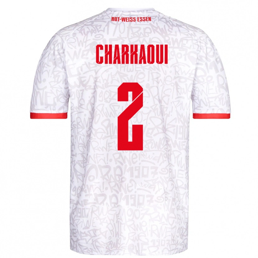 Danxen Criança Camisola Bilal Charkaoui #2 Branco Vermelho Principal 2025/26 Camisa Brasil