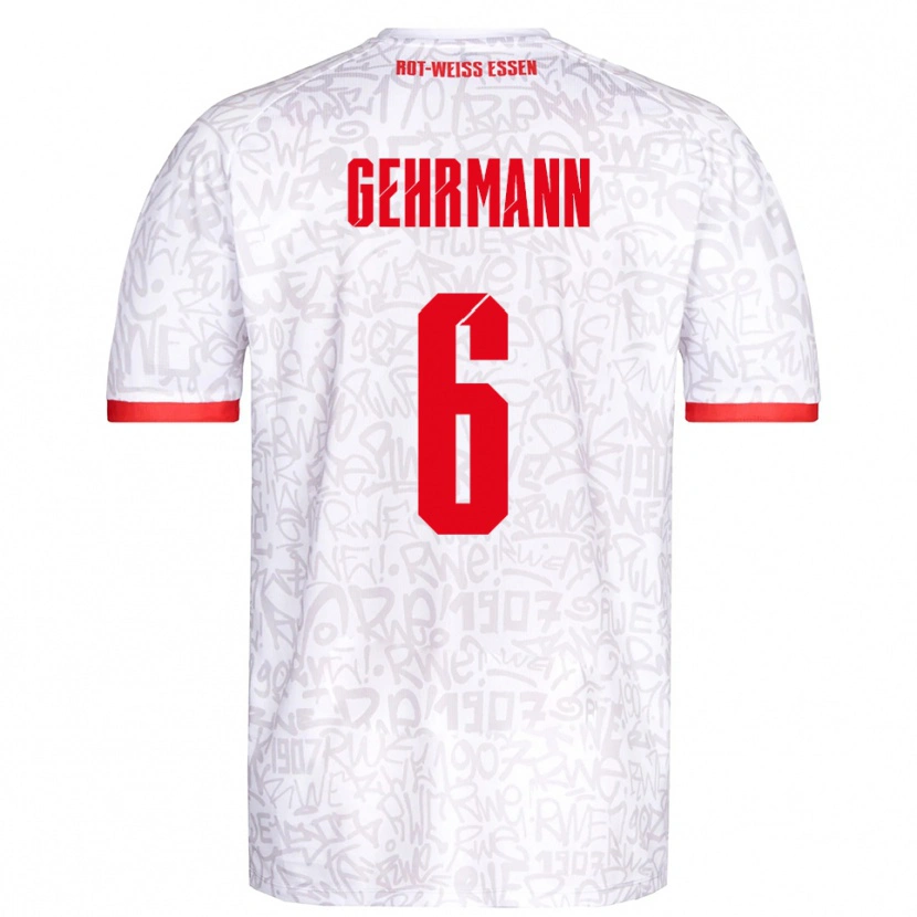 Danxen Criança Camisola Fabian Gehrmann #6 Branco Vermelho Principal 2025/26 Camisa Brasil