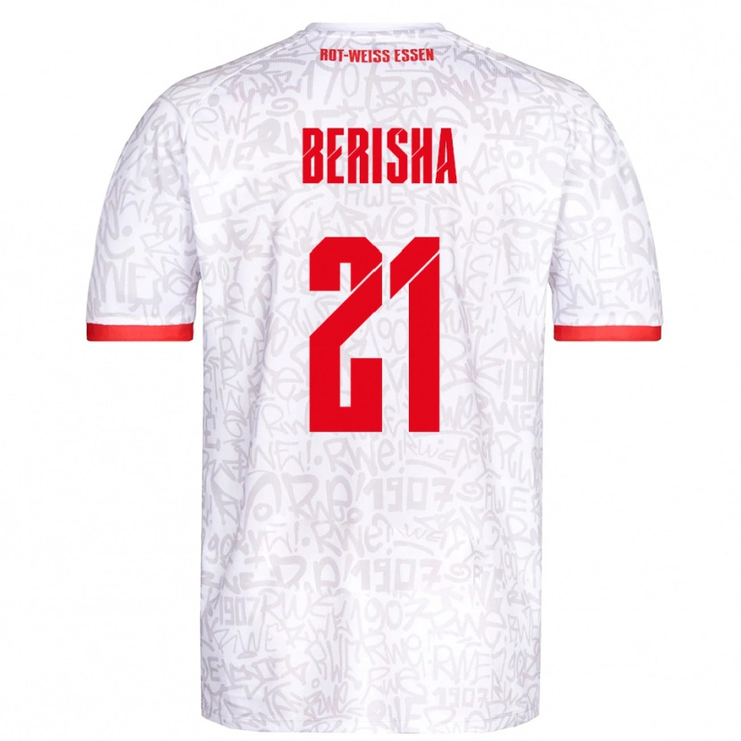 Danxen Criança Camisola Dion Berisha #21 Branco Vermelho Principal 2025/26 Camisa Brasil