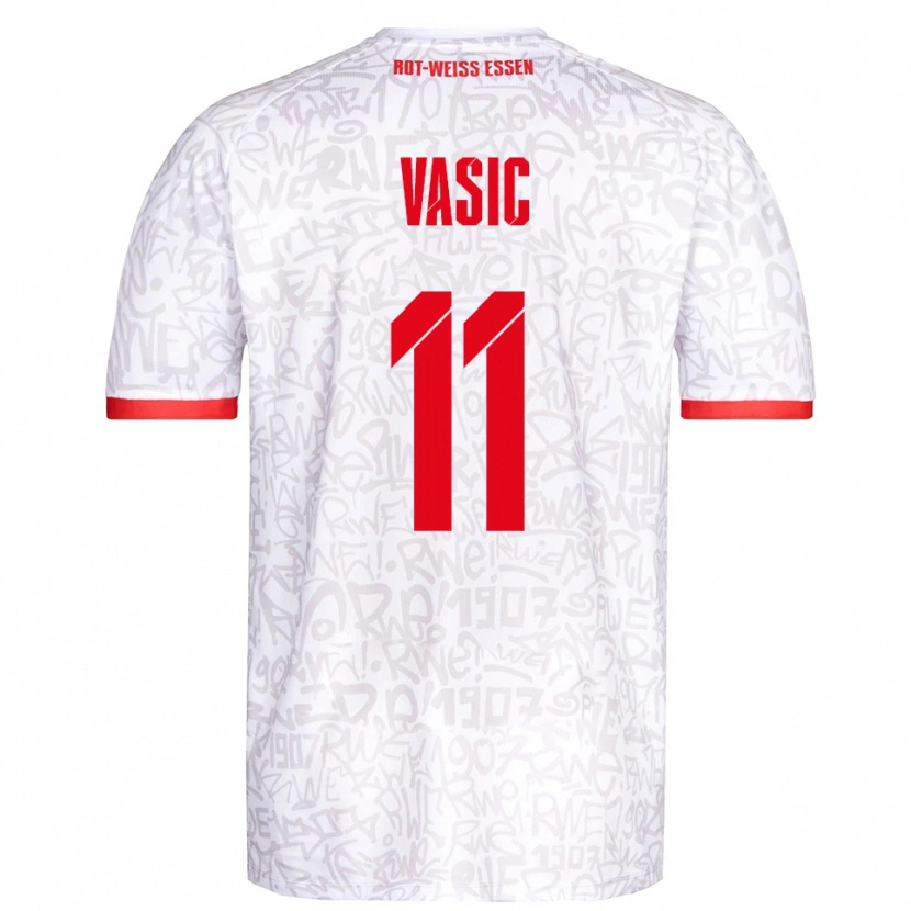 Danxen Criança Camisola Fadih Vasic #11 Branco Vermelho Principal 2025/26 Camisa Brasil