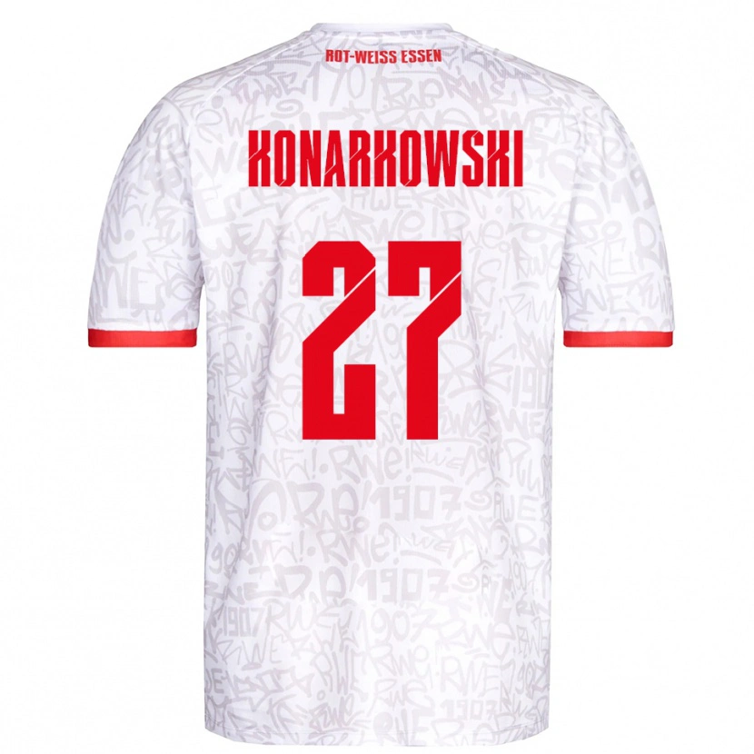 Danxen Criança Camisola Mirco Konarkowski #27 Branco Vermelho Principal 2025/26 Camisa Brasil
