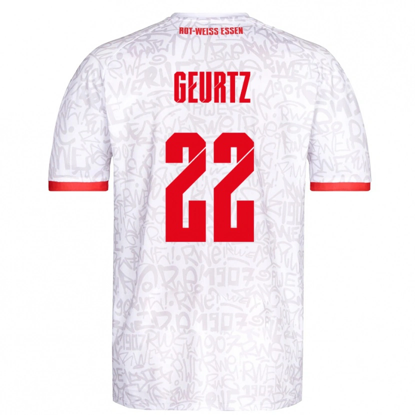 Danxen Criança Camisola Jan-Luca Geurtz #22 Branco Vermelho Principal 2025/26 Camisa Brasil
