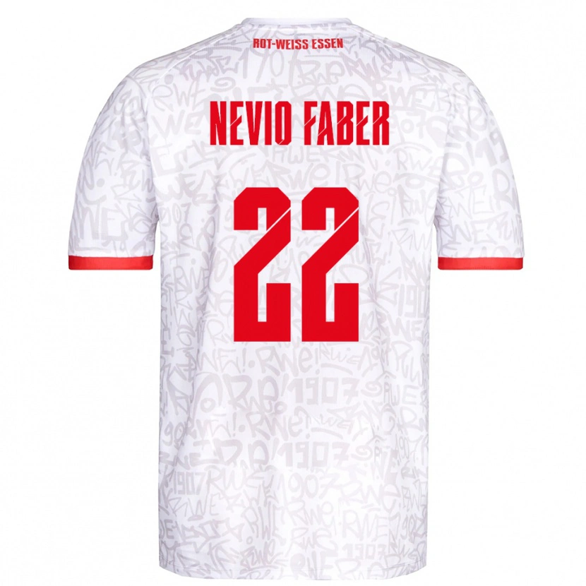 Danxen Criança Camisola Arne Nevio Faber #22 Branco Vermelho Principal 2025/26 Camisa Brasil