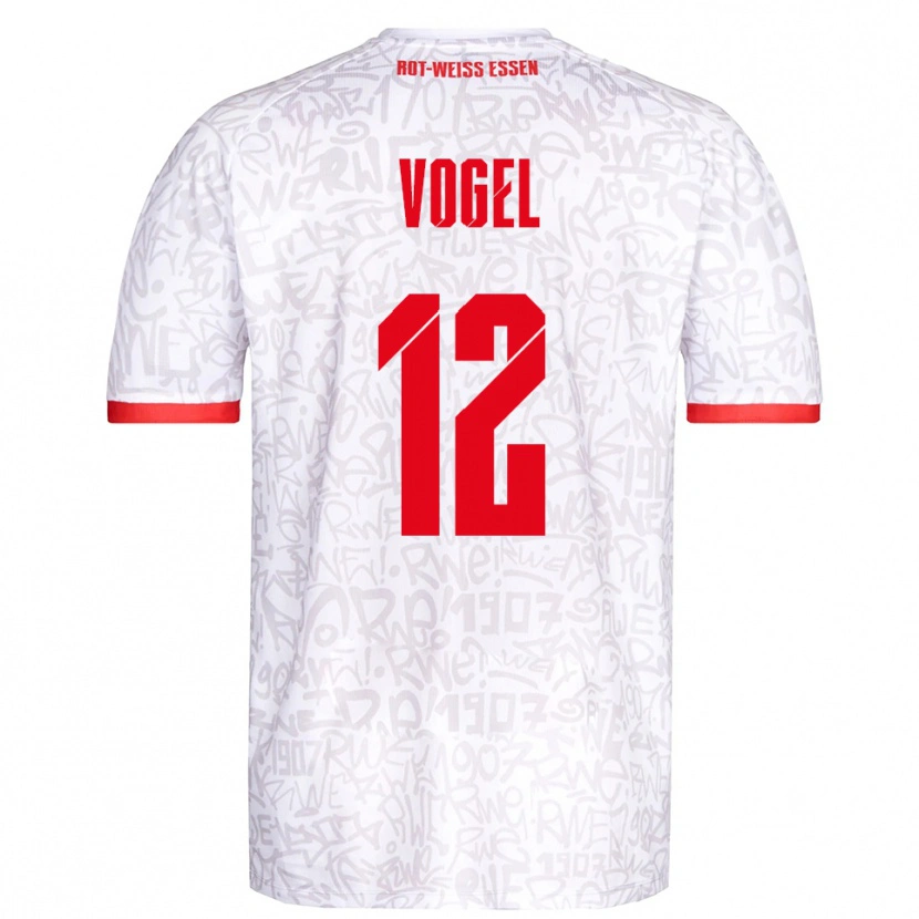 Danxen Criança Camisola Colin Vogel #12 Branco Vermelho Principal 2025/26 Camisa Brasil