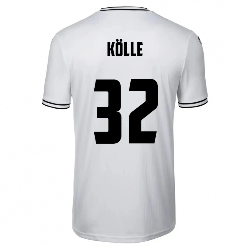 Danxen Criança Camisola Niklas Kölle #32 Branco Preto Principal 2025/26 Camisa Brasil