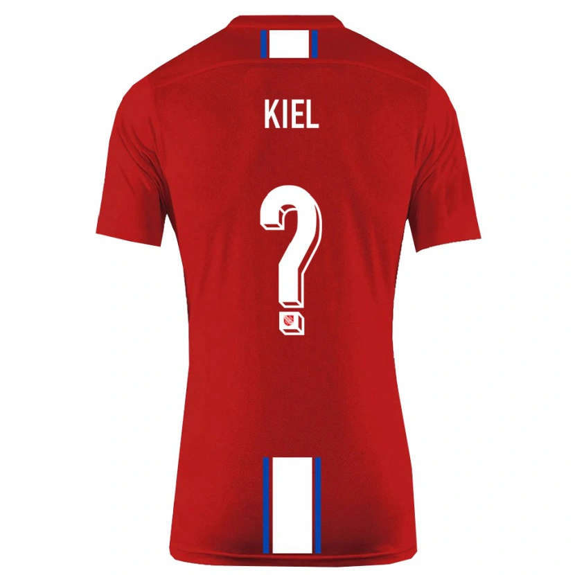 Danxen Criança Camisola Niels Kiel #0 Vermelho Branco Principal 2025/26 Camisa Brasil