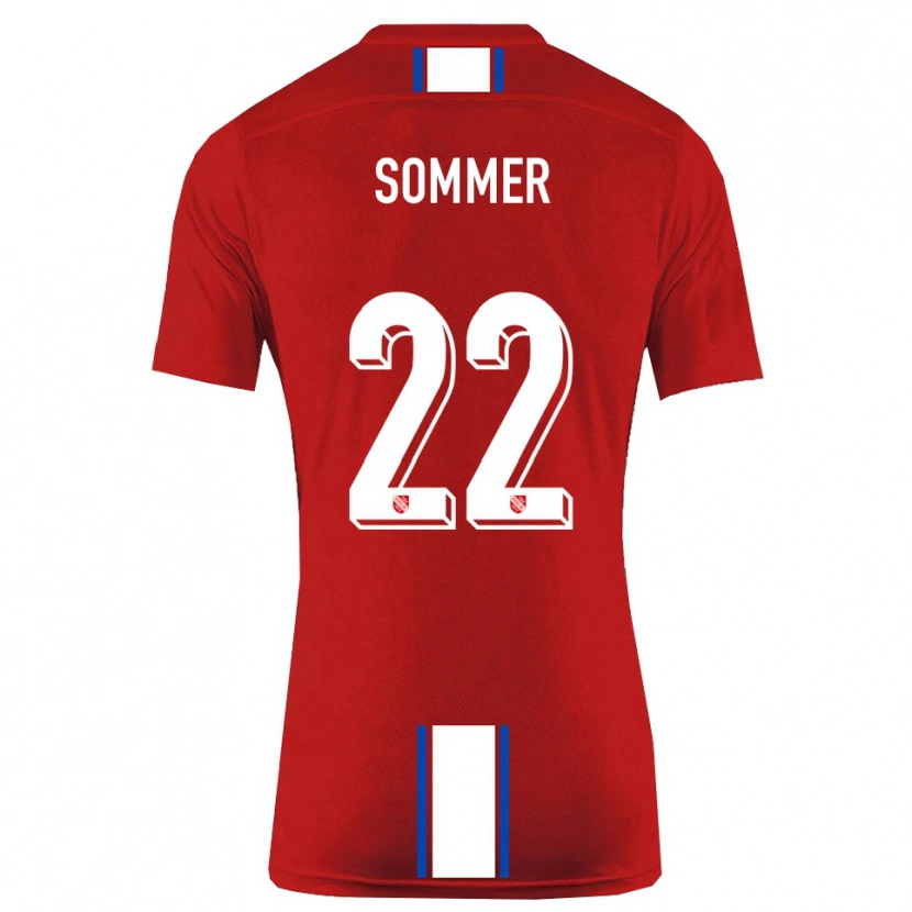Danxen Criança Camisola Leon Sommer #22 Vermelho Branco Principal 2025/26 Camisa Brasil