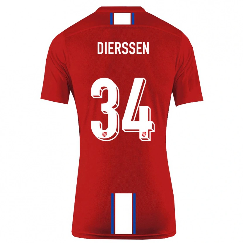 Danxen Criança Camisola Tim Dierßen #34 Vermelho Branco Principal 2025/26 Camisa Brasil