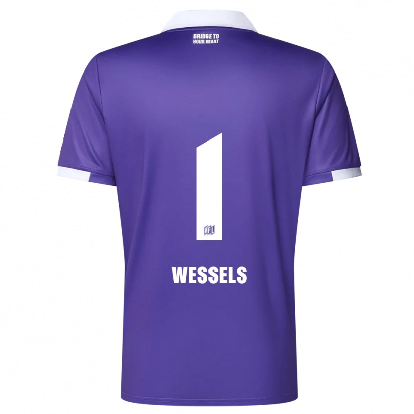 Danxen Criança Camisola Felix Wessels #1 Roxo Branco Principal 2025/26 Camisa Brasil