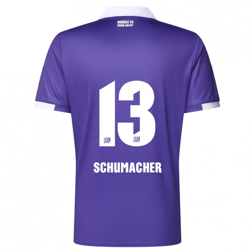 Danxen Criança Camisola Kevin Schumacher #13 Roxo Branco Principal 2025/26 Camisa Brasil