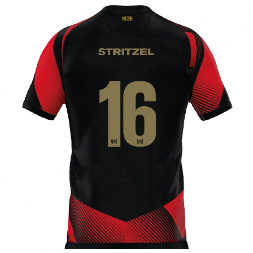 Danxen Criança Camisola Florian Stritzel #16 Preto Vermelho Principal 2025/26 Camisa Brasil