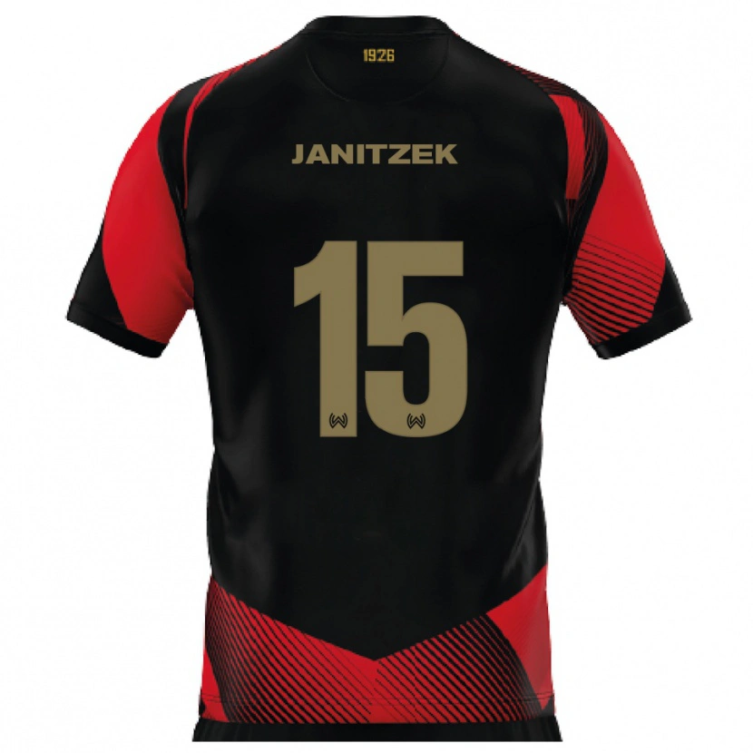 Danxen Criança Camisola Justin Janitzek #15 Preto Vermelho Principal 2025/26 Camisa Brasil