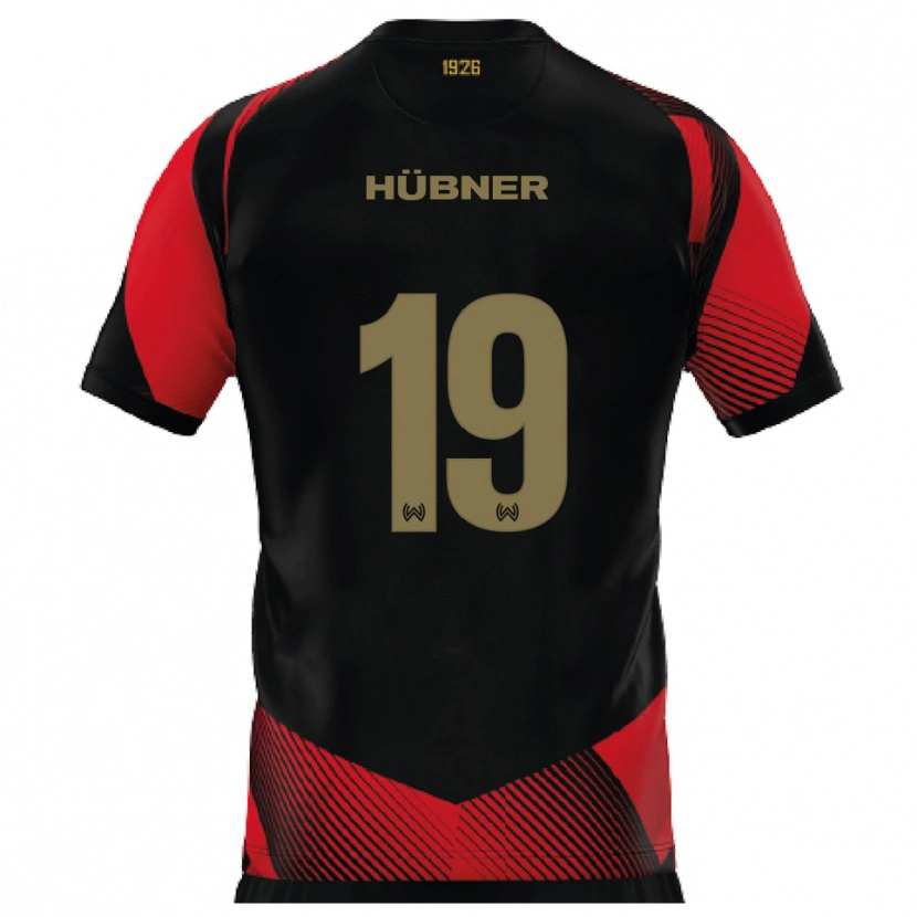 Danxen Criança Camisola Florian Hübner #19 Preto Vermelho Principal 2025/26 Camisa Brasil