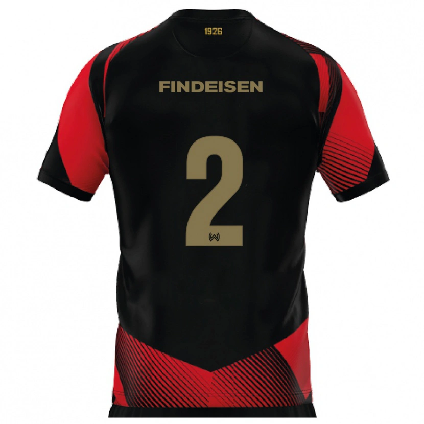 Danxen Criança Camisola Edwin Findeisen #2 Preto Vermelho Principal 2025/26 Camisa Brasil
