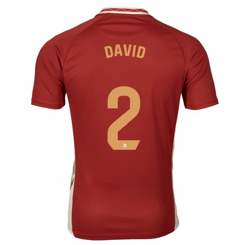 Danxen Criança Camisola David Rodríguez #2 Borgonha Dourado Alternativa 2025/26 Camisa Brasil