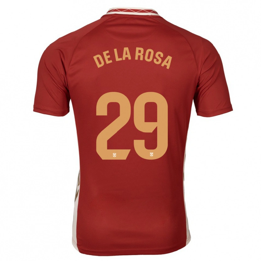 Danxen Criança Camisola Raúl De La Rosa #29 Borgonha Dourado Alternativa 2025/26 Camisa Brasil