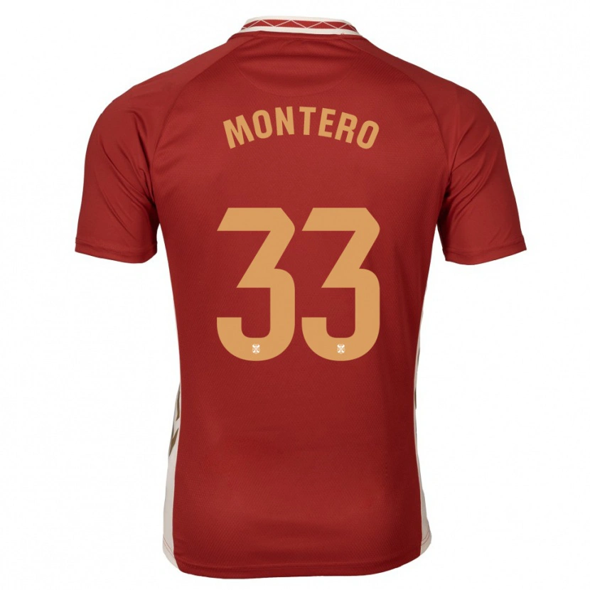Danxen Criança Camisola Manuel Montero #33 Borgonha Dourado Alternativa 2025/26 Camisa Brasil