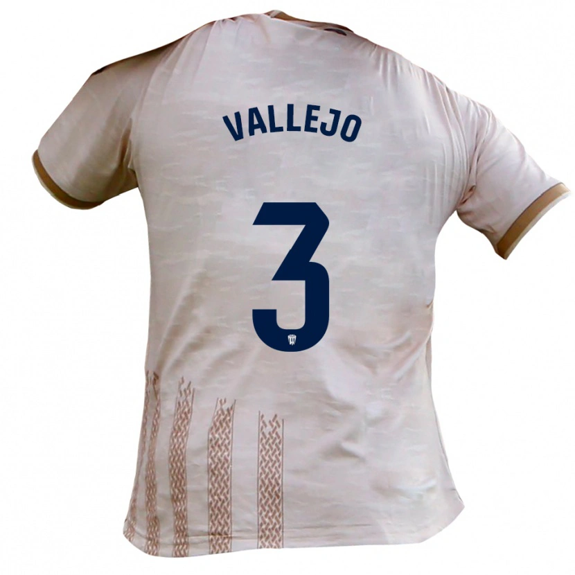 Danxen Criança Camisola Jaime Vallejo #3 Branco Sujo Castanho Alternativa 2025/26 Camisa Brasil
