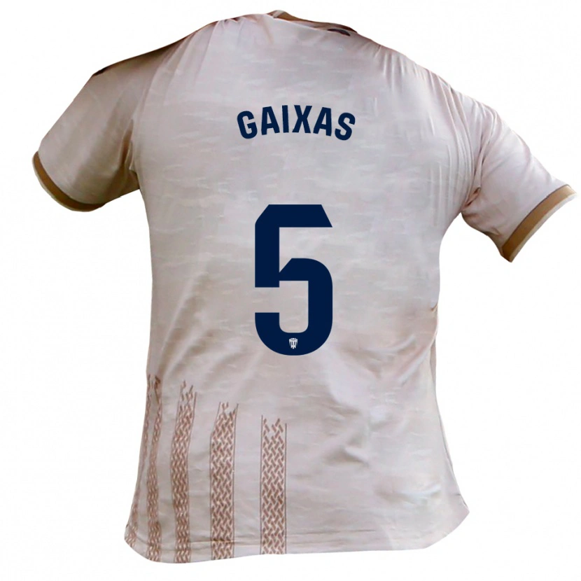 Danxen Criança Camisola Arnau Gaixas #5 Branco Sujo Castanho Alternativa 2025/26 Camisa Brasil
