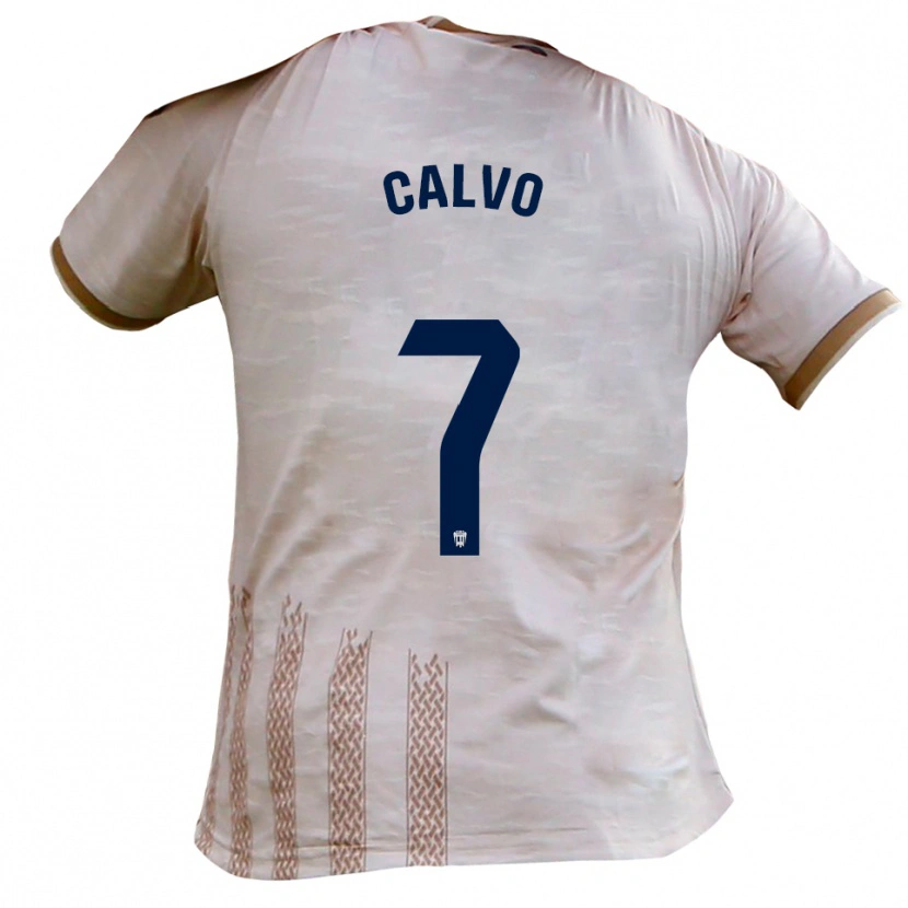 Danxen Criança Camisola Borja Calvo #7 Branco Sujo Castanho Alternativa 2025/26 Camisa Brasil