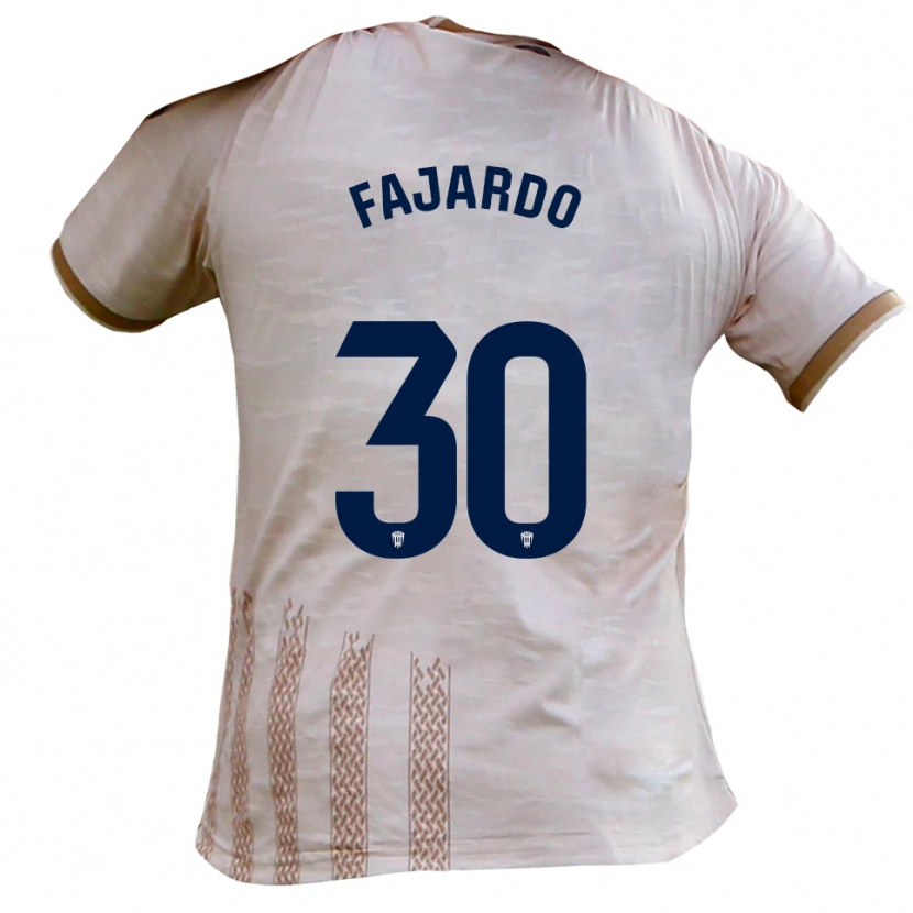 Danxen Criança Camisola José Fajardo #30 Branco Sujo Castanho Alternativa 2025/26 Camisa Brasil