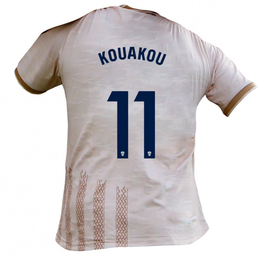 Danxen Criança Camisola Koffi Kouakou #11 Branco Sujo Castanho Alternativa 2025/26 Camisa Brasil