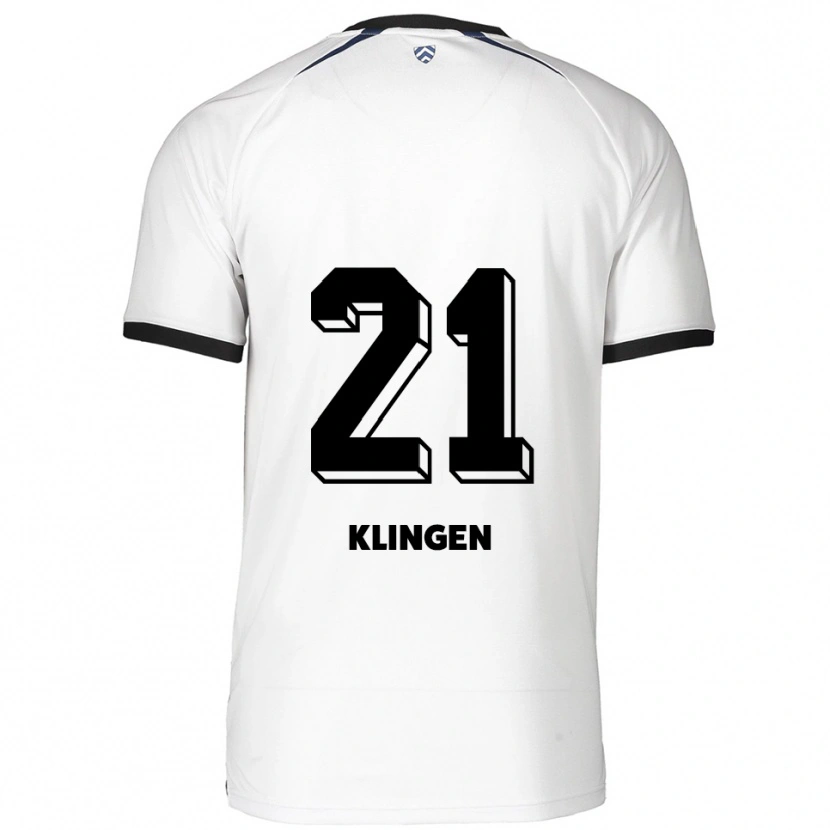 Danxen Criança Camisola Emelie Klingen #21 Branco Preto Alternativa 2025/26 Camisa Brasil