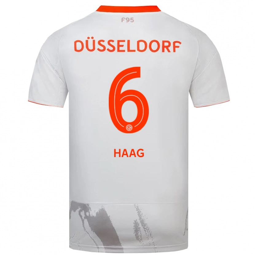 Danxen Criança Camisola Giovanni Haag #6 Branco Laranja Alternativa 2025/26 Camisa Brasil