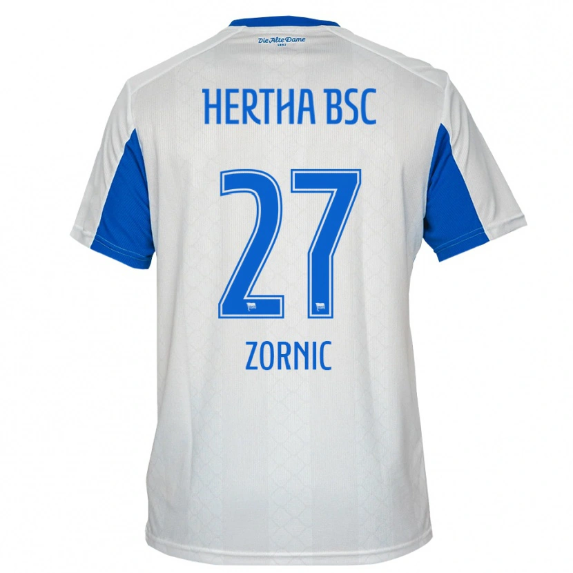 Danxen Criança Camisola Tarek Zornic #27 Branco Azul Alternativa 2025/26 Camisa Brasil