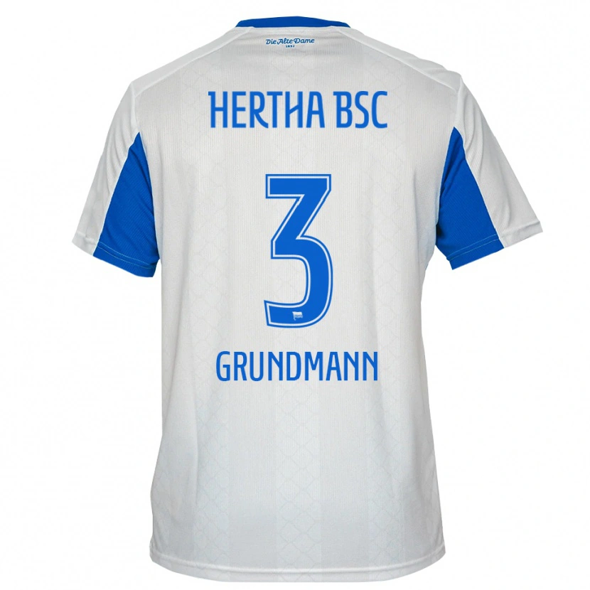 Danxen Criança Camisola Leon Grundmann #3 Branco Azul Alternativa 2025/26 Camisa Brasil