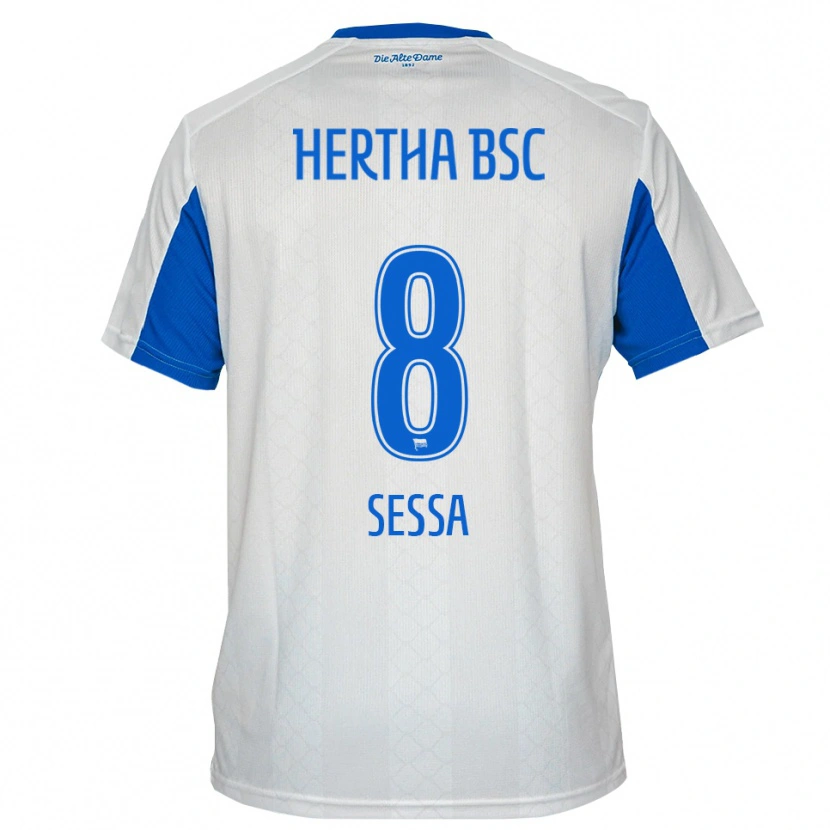 Danxen Criança Camisola Kevin Sessa #8 Branco Azul Alternativa 2025/26 Camisa Brasil
