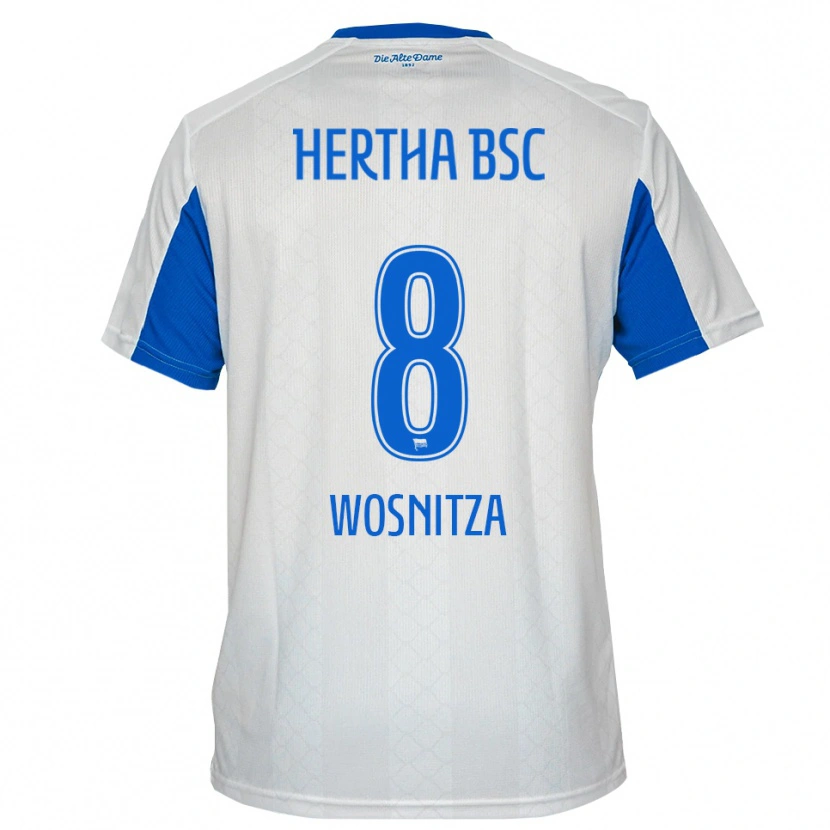 Danxen Criança Camisola Noah Wosnitza #8 Branco Azul Alternativa 2025/26 Camisa Brasil