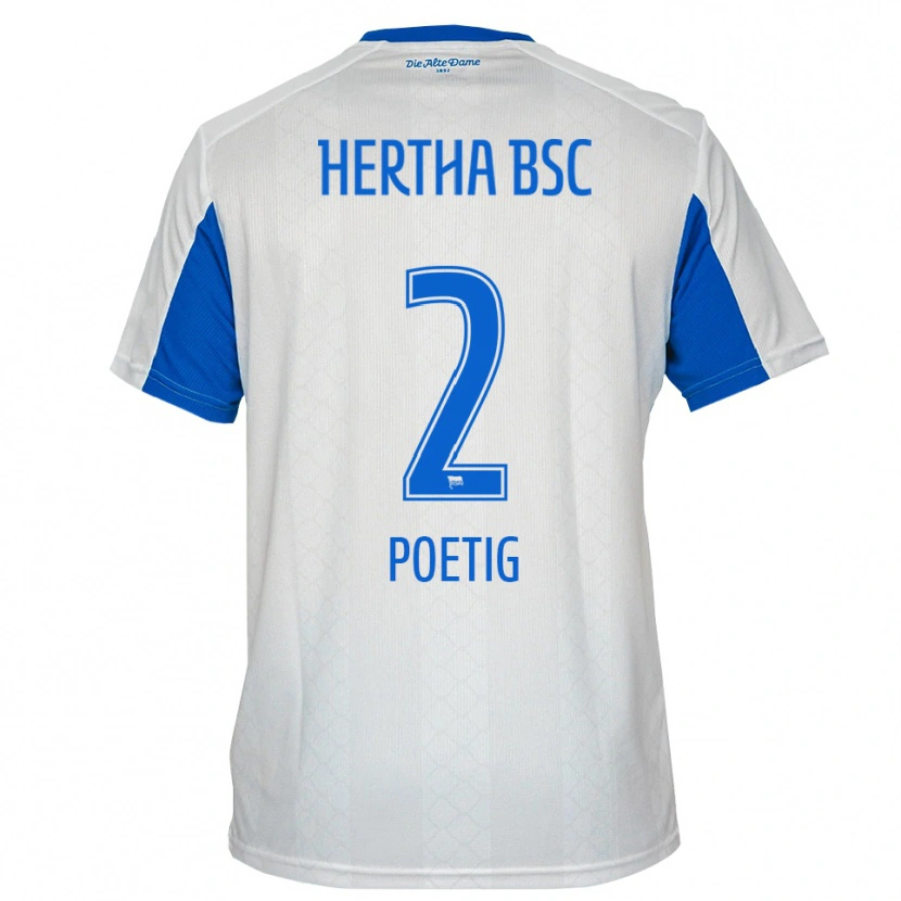 Danxen Criança Camisola David Poetig #2 Branco Azul Alternativa 2025/26 Camisa Brasil
