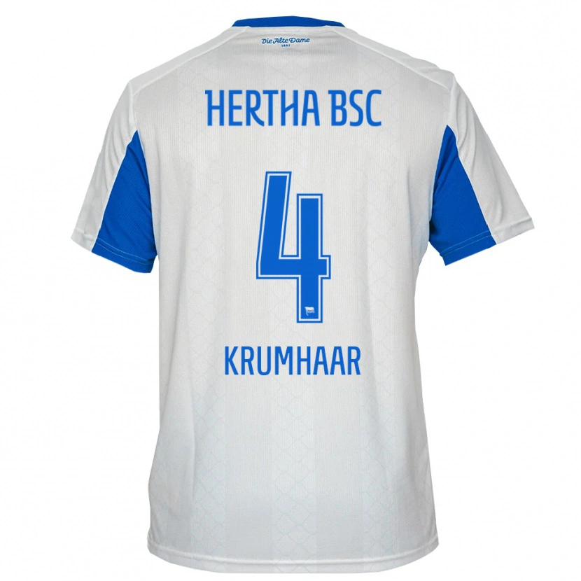 Danxen Criança Camisola Marvin Krumhaar #4 Branco Azul Alternativa 2025/26 Camisa Brasil