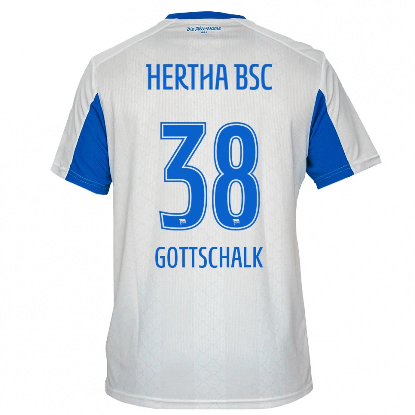 Danxen Criança Camisola Julius Gottschalk #38 Branco Azul Alternativa 2025/26 Camisa Brasil