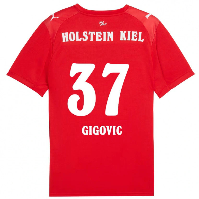 Danxen Criança Camisola Armin Gigovic #37 Vermelho Azul Alternativa 2025/26 Camisa Brasil