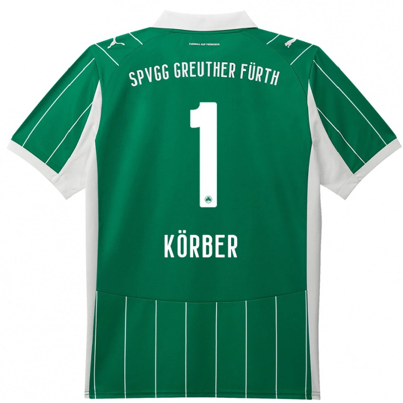 Danxen Criança Camisola Nils Körber #1 Verde Branco Alternativa 2025/26 Camisa Brasil