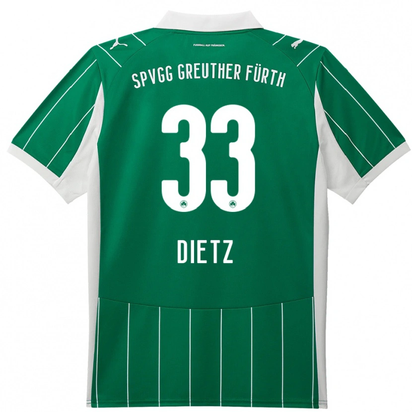 Danxen Criança Camisola Maximilian Dietz #33 Verde Branco Alternativa 2025/26 Camisa Brasil